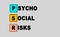 PSR - PsychoSocial Risks abbreviation on gray background. Business concept. Multi colored square sticky notes on gray background,