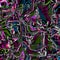 Psychedelic abstract futuristic neon fluorescent Sci Fi vibrant error wind glitch effect. Glow Showcase Virtual Background Spacesh