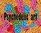 Psychedelic art colorful background with human brain convolutions