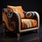 Psychedelic Art Nouveau Armchair: A Modern American Sofa Design