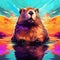 Psychedelic Beaver: Vibrant Pop Art Inspired By Prairiecore