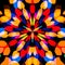 Psychedelic caleidoscope mandala design elements. Abstract background with colorful gradient colors. Macro bright multicolored