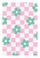 Psychedelic Checkerboard. Trippy checkered wallpaper. Groovy background with funky flowers. Hippie vector illustration