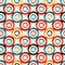 Psychedelic circles on a white background geometric seamless pattern