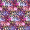 Psychedelic colorful pink asian seamless pattern