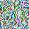 Psychedelic colorful seamless geometric pattern with curved lines, Funky liquid shapes, wavy vivid design. Hippie impressionism