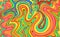 Psychedelic colorful waves. Fantastic art with decorative texture. Surreal doodle pattern. Rainbow colors abstract