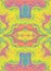 Psychedelic colorful waves kaleidoscope background, hippie style.