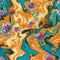 Psychedelic Floral Swirls in Vivid Colors
