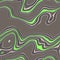 Psychedelic green horizontal wavy seamless lines pattern on gray background