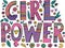 Psychedelic hippie Girl Power lettering