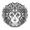 Psychedelic monkey head tattoo. zentangle style