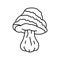 psychedelic narcotic mushroom line icon vector illustration