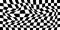 Psychedelic optical illusion. Abstract vector distorted background with black and white square cells. Op art pattern textures