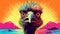 Psychedelic Ostrich Poster By Dj Pdotart George Lucas-inspired Color Gradients And Intense Close-ups