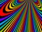 Psychedelic rainbow colored optical illusion lines vector insane art background, LSD hallucination delirium, surreal op art linear