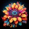 psychedelic rendition of a Gerbera Daisy, with glowing neon colors, intricate details, by AI generated
