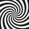 Psychedelic spiral with radial gray rays. Swirl twisted retro background. Comic effect illustration