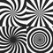 Psychedelic spiral with radial rays, twirl, twisted comic effect, vortex backgrounds - vector set