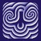 Psychedelic Spirals: Dark Purple And Light Navy Op Art Letter F Clipart