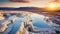 Psychedelic Sunset: The Majestic White Waters Of Pamukkale Basin In Turkey