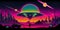 Psychedelic trippy alien cartoon 70s, rave style, acid color. Retrowave concept. AI Generative