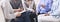 Psychiatrist listening to patients, noting down to clipboard