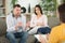 psychiatrist meeting with young couple for counseling therapy