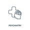 Psychiatry icon. Simple line element Psychiatry symbol for templates, web design and infographics
