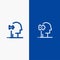Psychiatry, Psychology, Solution, Solutions Line and Glyph Solid icon Blue banner Line and Glyph Solid icon Blue banner
