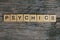 Psychics word made of wooden letters