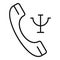 Psychological assistance by phone icon, outline style