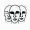 Psychological Phenomena: Three Masks In Black And White