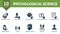 Psychological Science icon set. Contains editable icons psychology theme such as family psychololy, child psychology