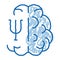 psychologically studied side of brain doodle icon hand drawn illustration