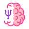 Psychologically studied side of brain icon vector outline illustration