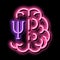 psychologically studied side of brain neon glow icon illustration