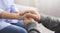 Psychologist consoling his patient, making supporting gesture