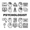 Psychologist Doctor Collection Icons Set Vector Illustrations