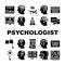 Psychologist Doctor Collection Icons Set Vector Illustrations