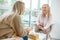 Psychologist with female patient in the office