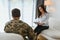 Psychologist supporting military officer in office