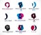 Psychology, brain and mental health vector conceptual icons or l