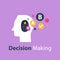 Psychology of choice, decision making, critical thinking, communication concept