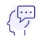 Psychology line icon, human mind process vector sign