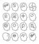 Psychology line vector icons set