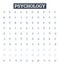 Psychology vector line icons set. Psychology, Behavior, Mental, Mind, Cognitive, Trauma, Therapy illustration outline