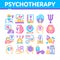 Psychotherapy Help Collection Icons Set Vector