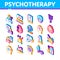 Psychotherapy Help Isometric Icons Set Vector