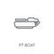 PT boat linear icon. Modern outline PT boat logo concept on whit